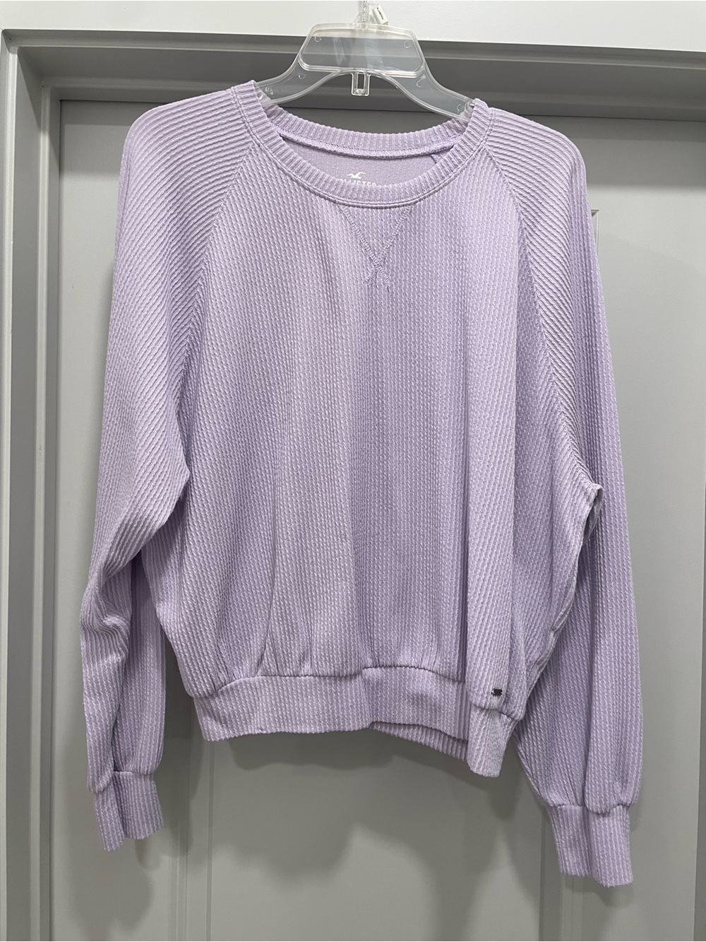 Hollister Lavender Ribbed Crewneck Sweater